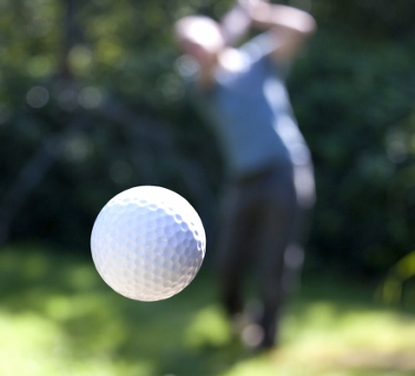 Golf ball flying