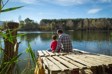 fishing, dad & son