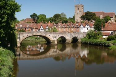 Village with bridge