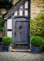 Oak door w beams